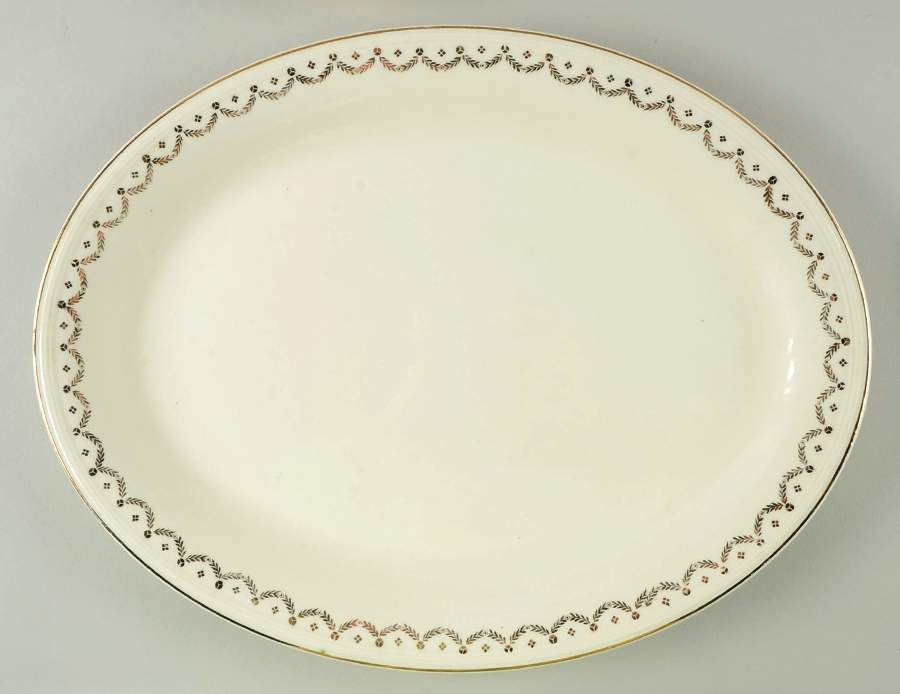 James Gold Festoon 15" Oval Serving Platter by Edwin Knowles-1