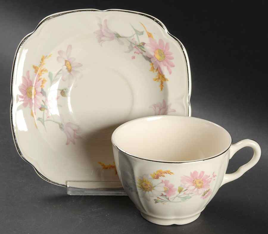 KNO533 Flat Cup & Saucer Set by Edwin Knowles-1