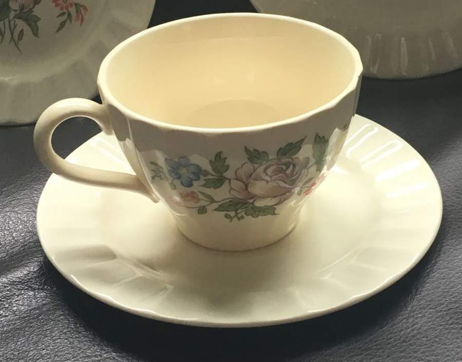 Provincial Flat Cup & Saucer Set by Edwin Knowles-1