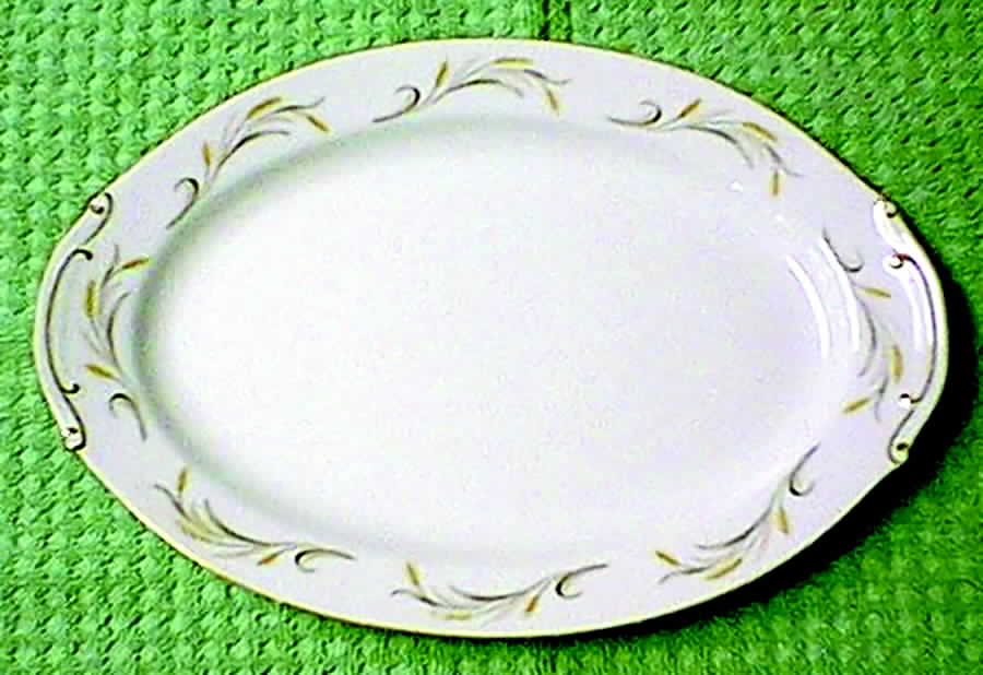 Wheat 14" Oval Serving Platter by King Quality (Japan)-1