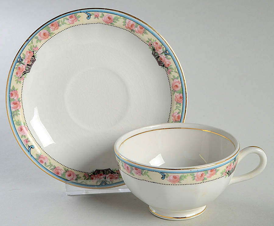 KNO563 Footed Cup & Saucer Set by Edwin Knowles-1