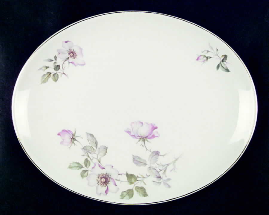 Wild Rose (Coupe) 12" Oval Serving Platter by Edwin Knowles-1