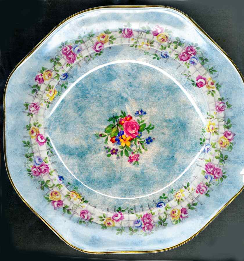 Capri (Scalloped) Square Salad Plate by James Kent (England)-1