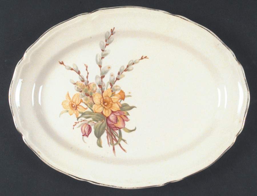 Juanita 11" Oval Serving Platter by Edwin Knowles-1