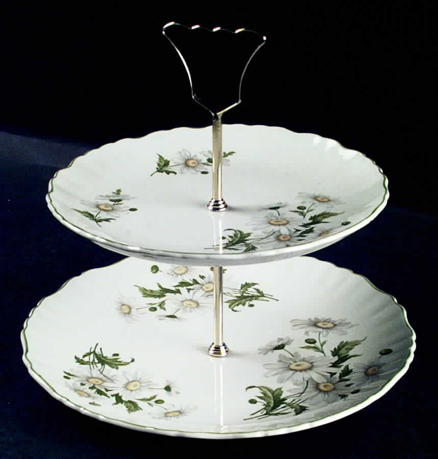 KNT24 2 Tiered Serving Tray (Dinner & Salad Plate) by James Kent (England)-1