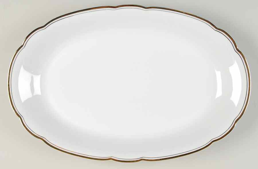 KHL21 (Gold Trim) 15" Oval Serving Platter by Kahla-1