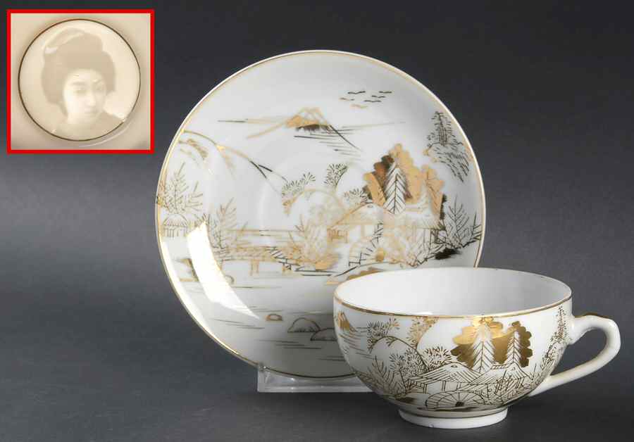 KUT109 Flat Cup & Saucer Set by Kutani-1