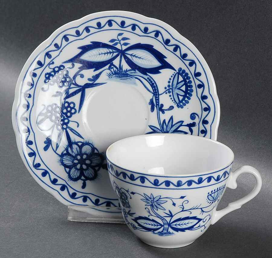 Blue Onion Flat Cup & Saucer Set by Kahla-1