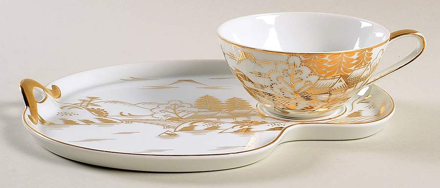 KUT114 Snack Plate & Cup Set by Kutani-1