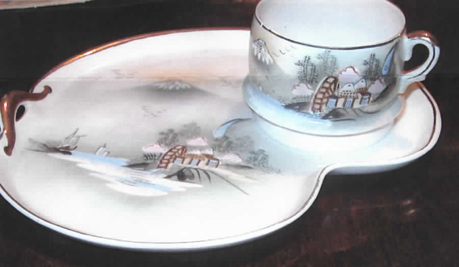 KUT122 Snack Plate & Cup Set by Kutani-1