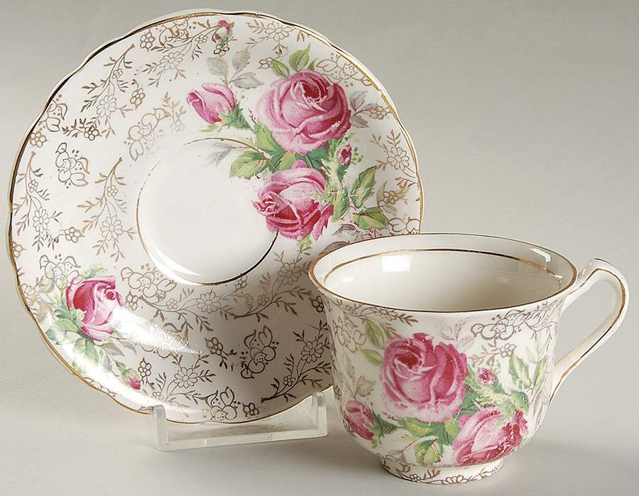 Rosita Flat Demitasse Cup & Saucer Set by James Kent (England)-1