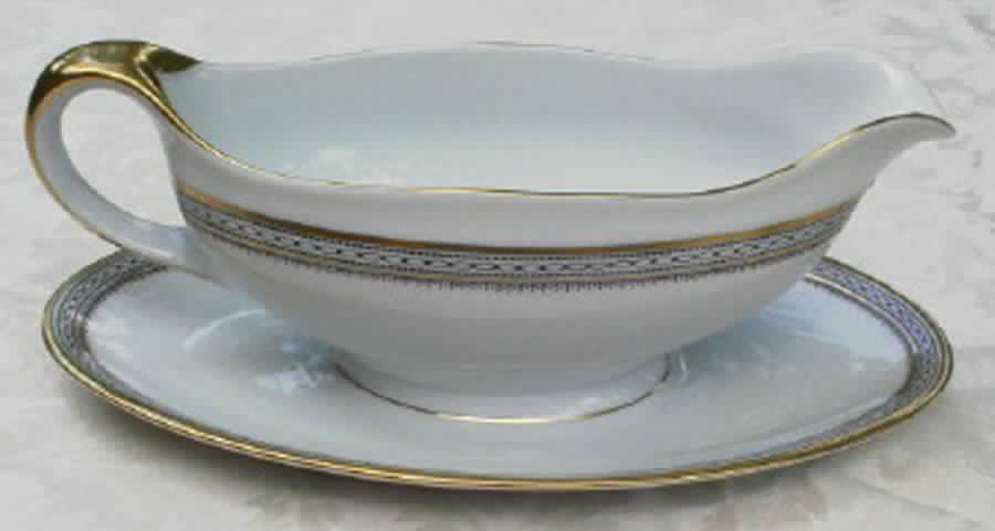 4639 Gravy Boat with Attached Underplate by KPM-1
