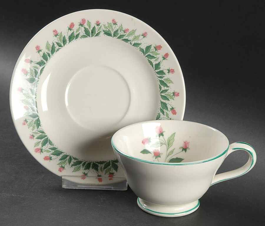 KNO714 Footed Cup & Saucer Set by Edwin Knowles-1