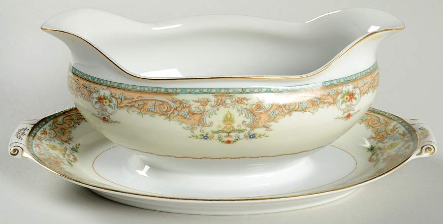 Countess Gravy Boat with Attached Underplate by Kingsley (Japan)-1