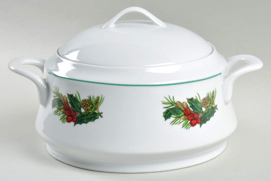 Christmas Heritage Round Covered Vegetable by Kopin-1