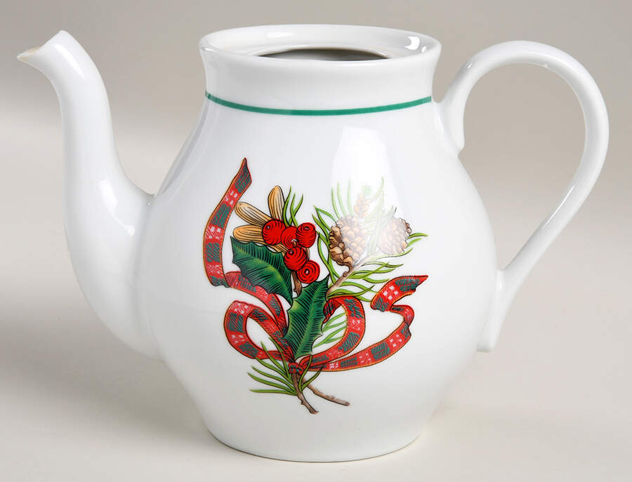 Christmas Heritage Teapot No Lid by Kopin-1