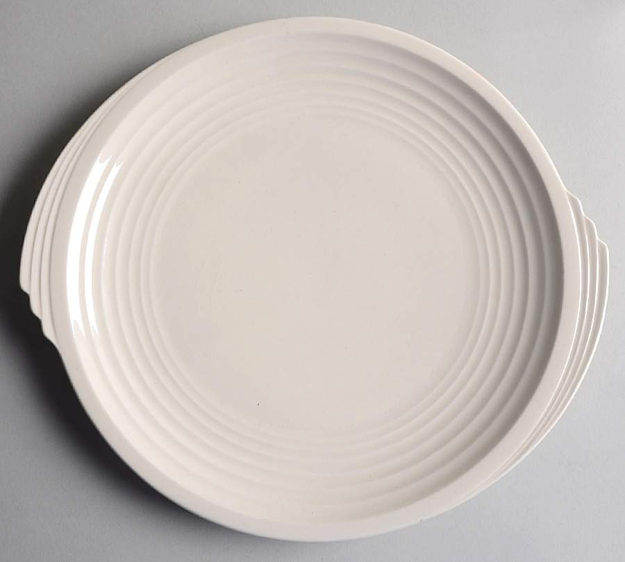 Yorktown Cream Handled Cake Plate by Edwin Knowles-1
