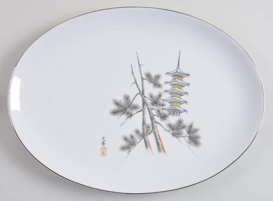 KUT160 12" Oval Serving Platter by Kutani-1