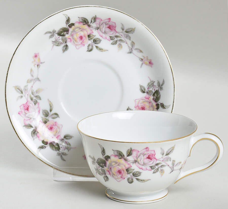 Rosehill Footed Cup & Saucer Set by Kyoto-1