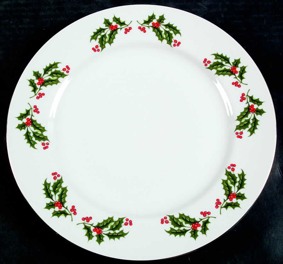 Christmas Holly (Smooth Edge) Dinner Plate by Kashima-1