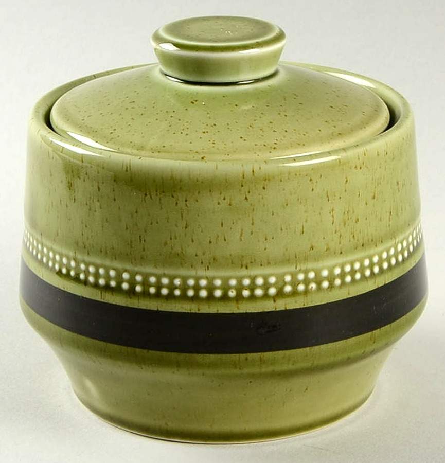 Moss Antigua Sugar Bowl & Lid by Kasuga-1