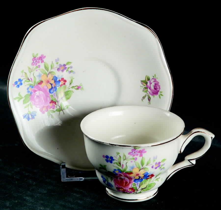 2833 Footed Demitasse Cup & Saucer Set by James Kent (England)-1