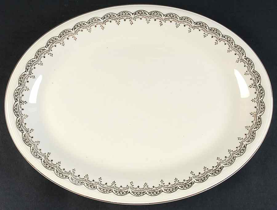 967E1 13" Oval Serving Platter by Edwin Knowles-1
