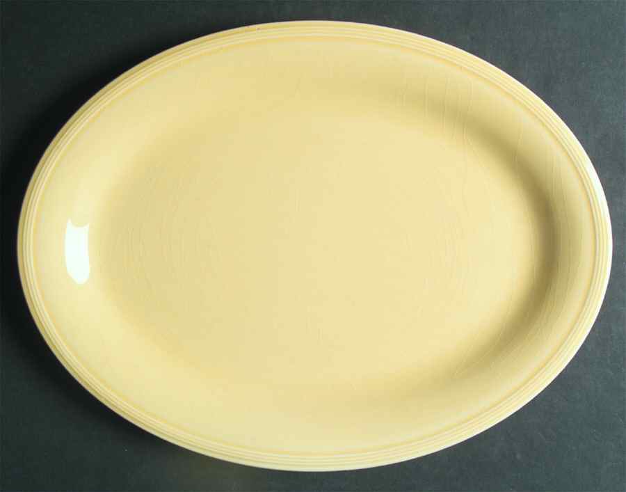 Deanna Dark Yellow 13" Oval Serving Platter by Edwin Knowles-1