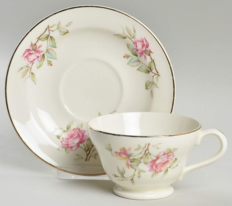KNO810 Footed Cup & Saucer Set by Edwin Knowles-1