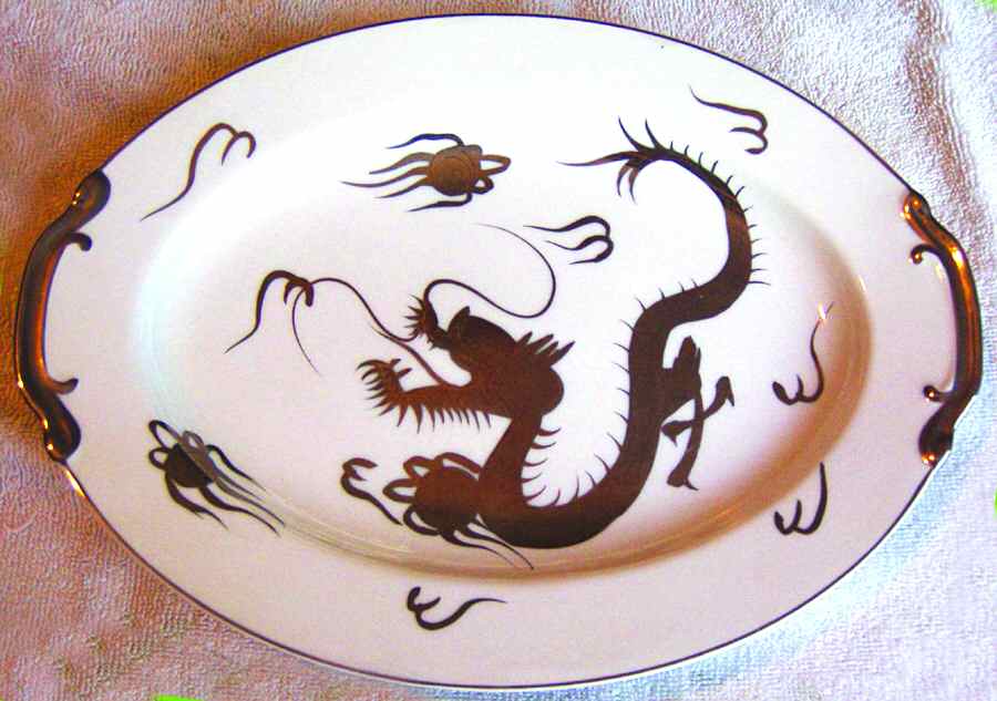 KUT183 12" Oval Serving Platter by Kutani-1
