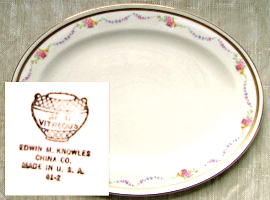 KNO841 14" Oval Serving Platter by Edwin Knowles-1