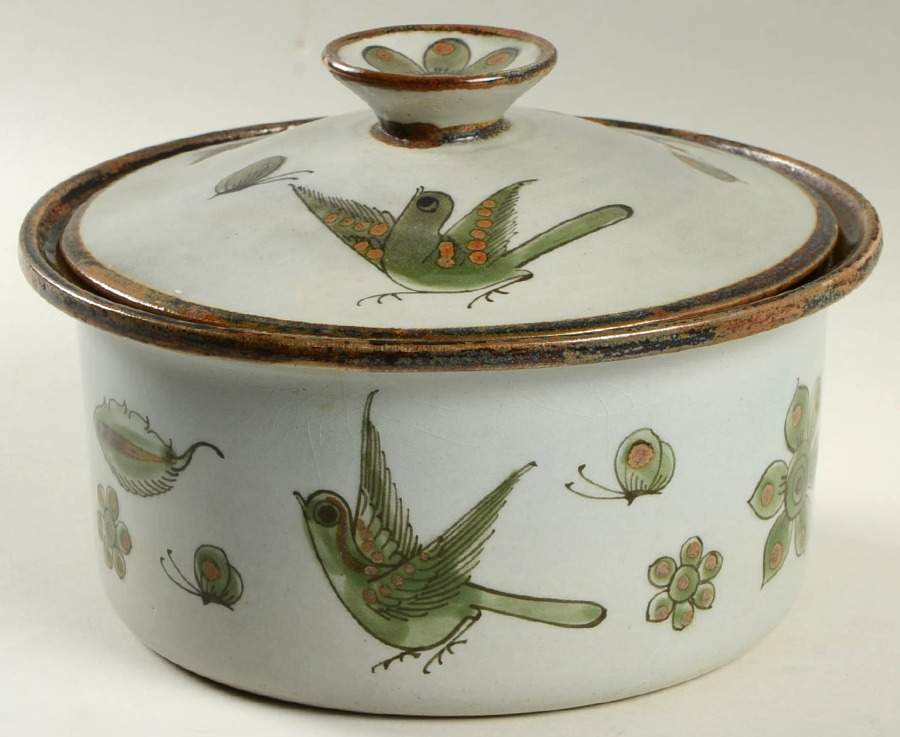 El Palomar Green 2 Qt Round Covered Casserole by Ken Edwards Pottery-1