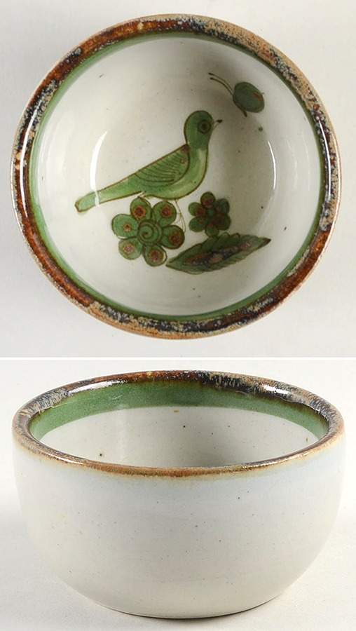 El Palomar Green Fruit/Dessert (Sauce) Bowl by Ken Edwards Pottery-1