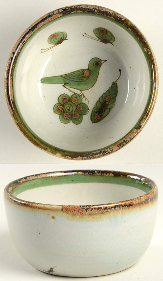 El Palomar Green Fruit/Dessert (Sauce) Bowl by Ken Edwards Pottery-1