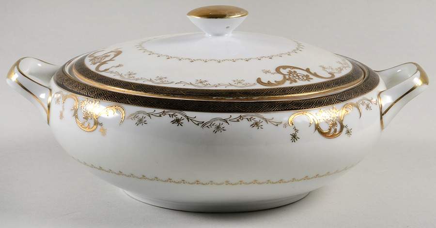 Orched Round Covered Vegetable by Kutani-1