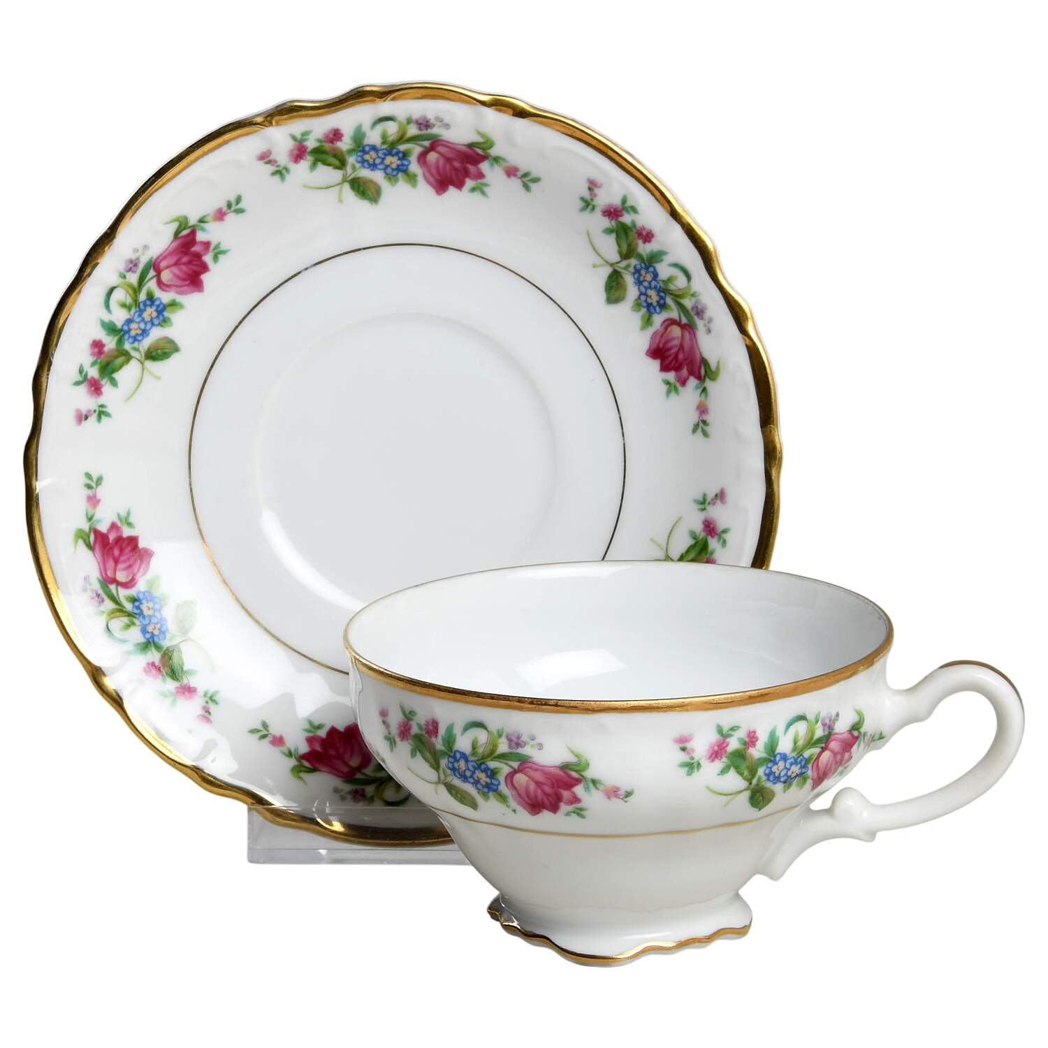 Marguerite Footed Cup & Saucer Set by Kyoto-1