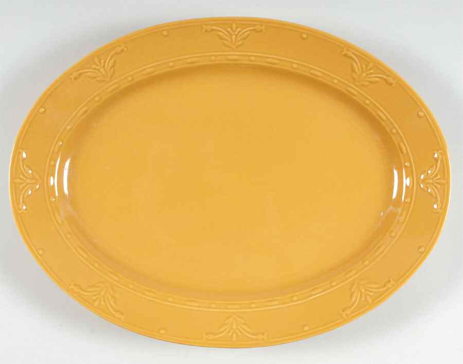 Florence Dijon Mustard 14" Oval Serving Platter by Kennex Group (China)-1