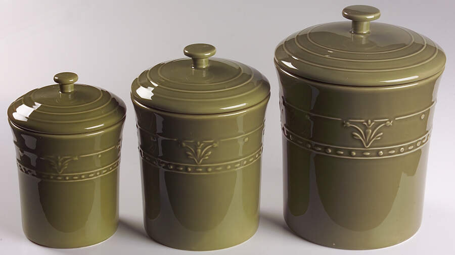 Florence Sage (3 Piece) Canister Set (Box Set) by Kennex Group (China)-1