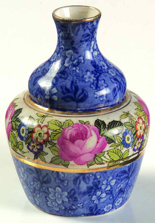 Rosarie (Rose & Floral Band) 4" Bud Vase by James Kent (England)-1
