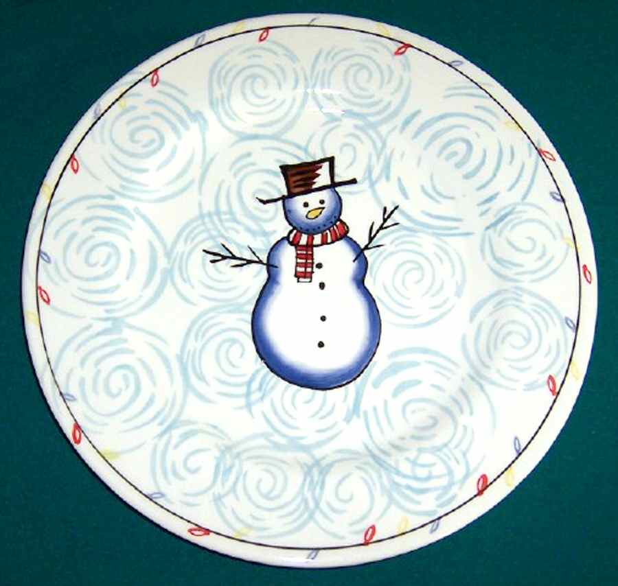 Swinging Snowman Dinner Plate by KIC (China)-1