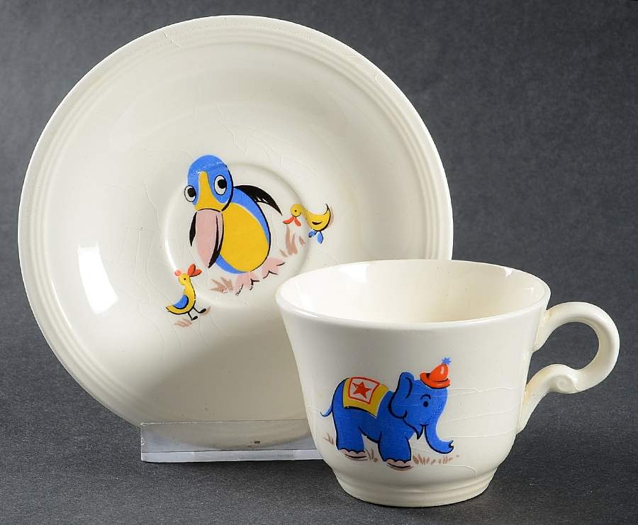 Circus Set Child's Cup & Saucer Set by Edwin Knowles-1