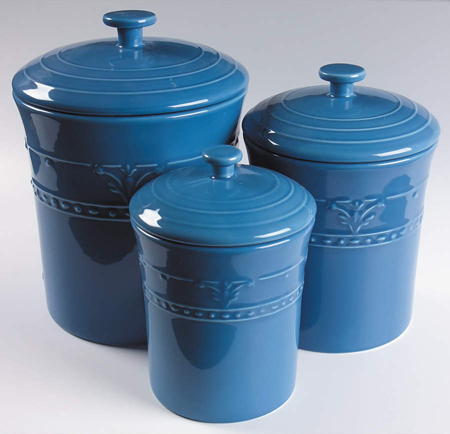 Florence French Blue (3 Piece) Canister Set (Box Set) by Kennex Group (China)-1