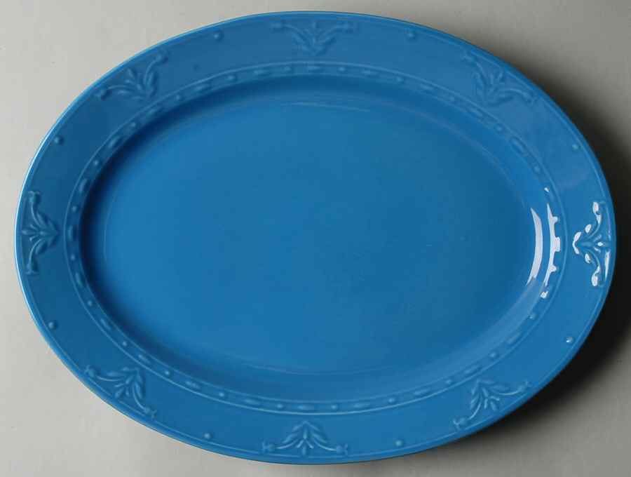 Florence French Blue 14" Oval Serving Platter by Kennex Group (China)-1