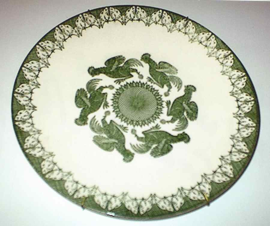 Green Hen Party Dinner Plate by Edwin Knowles-1