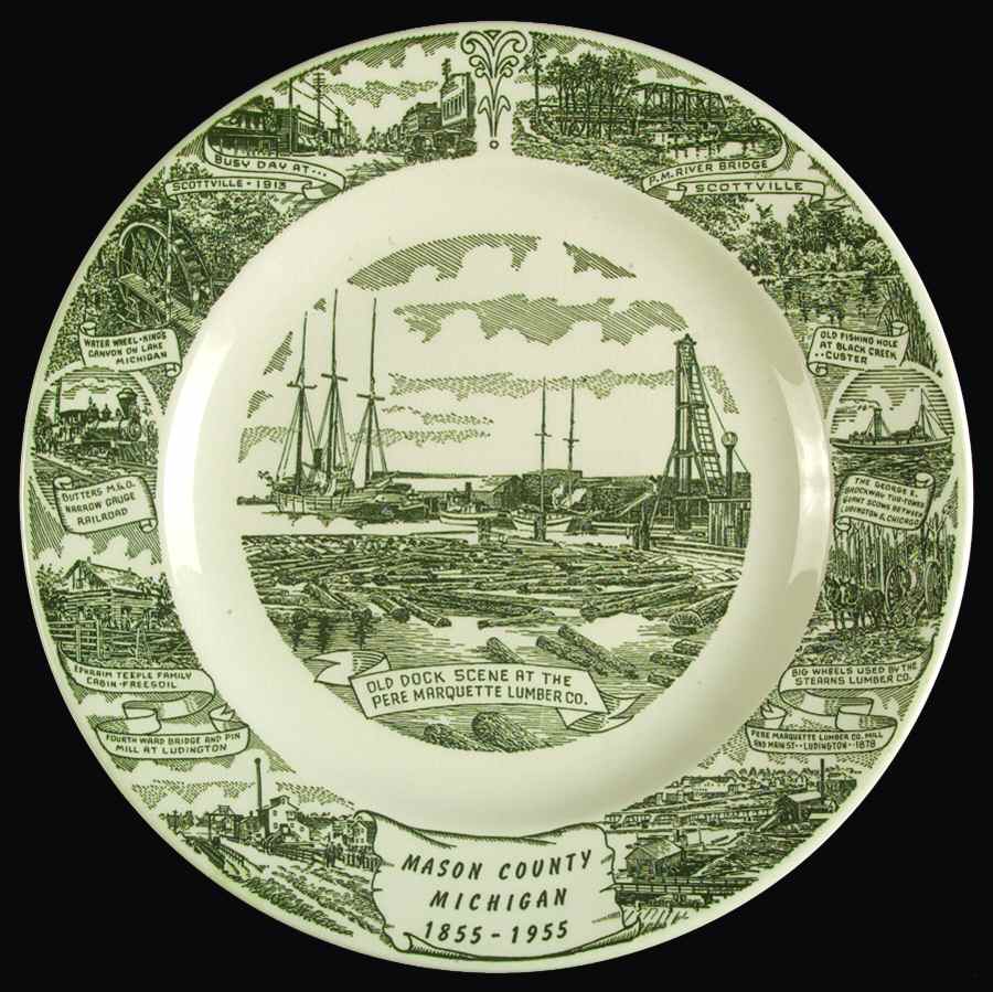Mason County Michigan Dinner Plate by Kettlesprings Kilns-1