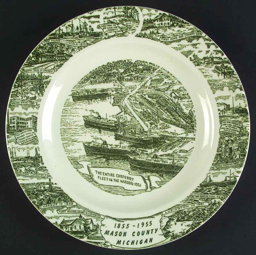 Mason County Michigan Dinner Plate by Kettlesprings Kilns-1