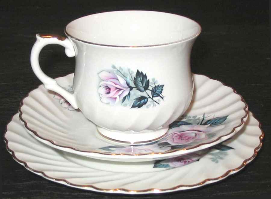 8116 Footed Cup & Saucer Set by James Kent (England)-1