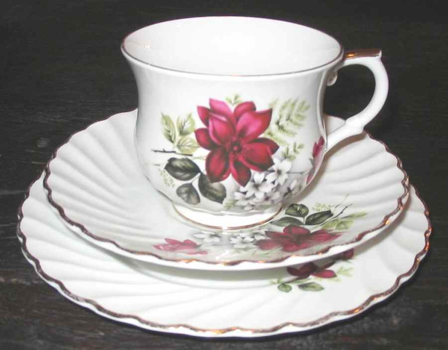 8118 Footed Cup & Saucer Set by James Kent (England)-1