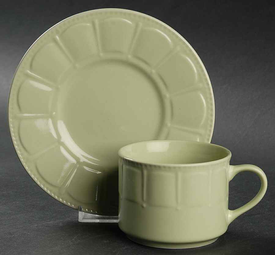 Preston Celadon Flat Cup & Saucer Set by Kennex Group (China)-1