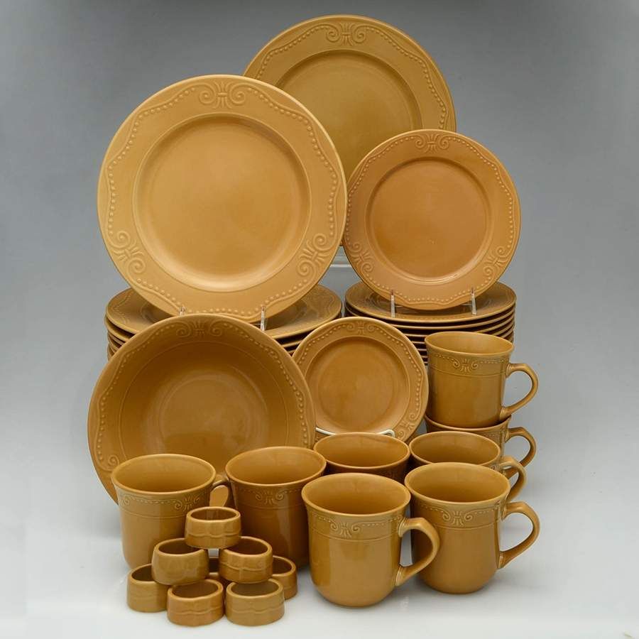 Isabella Mustard 42 Piece Set by Kennex Group (China)-1